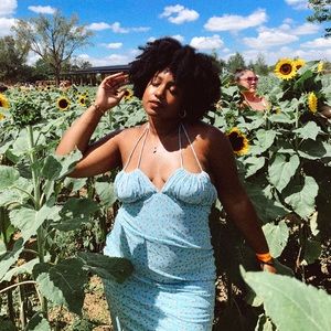 Blue Floral Maxi Dress